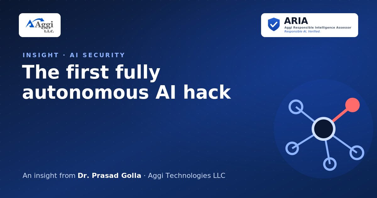 The first fully autonomous AI hack — an insight from Dr. Prasad Golla, Aggi Technologies LLC